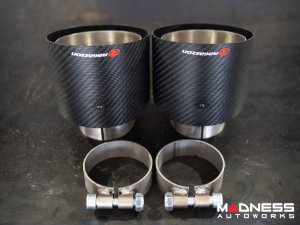 Alfa Romeo Stelvio Custom Exhaust Tips - Ragazzon - Stainless Steel - Carbon Fiber